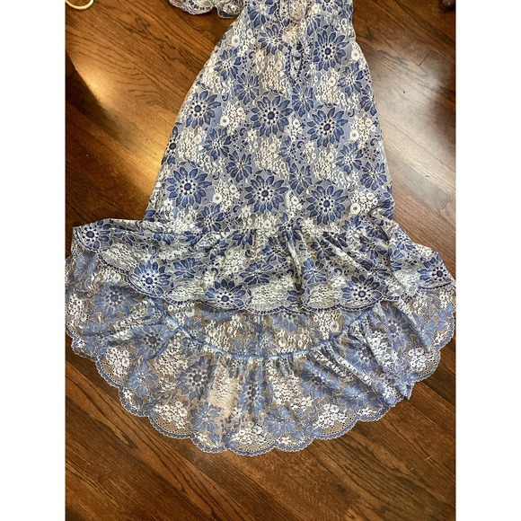 BCBGMaxAzria Blue Lace Midi Dress - Picture 10 of 12